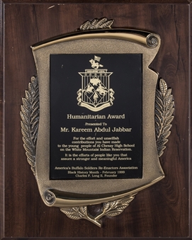 1999 America’s Buffalo Soldiers Re-Enactors Association Humanitarian Award Presented To Kareem Abdul-Jabbar (Abdul-Jabbar LOA)